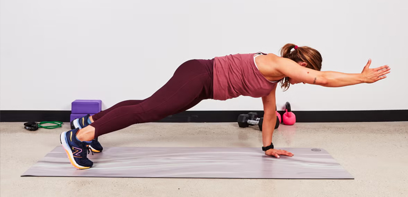 Dumbbell Plank Rotation