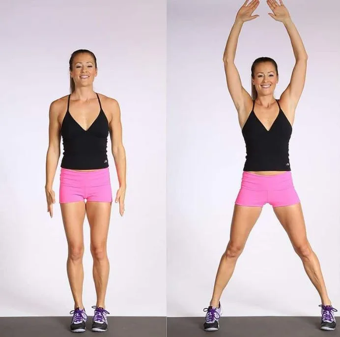 10+ Bài Tập Cardio Giảm Mỡ Toàn Thân Hiệu Quả nhay 2 tay vung len cao 7 Nhảy tay vung lên cao