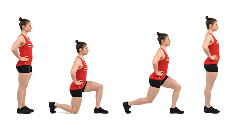 Động tác Jumping Lunges